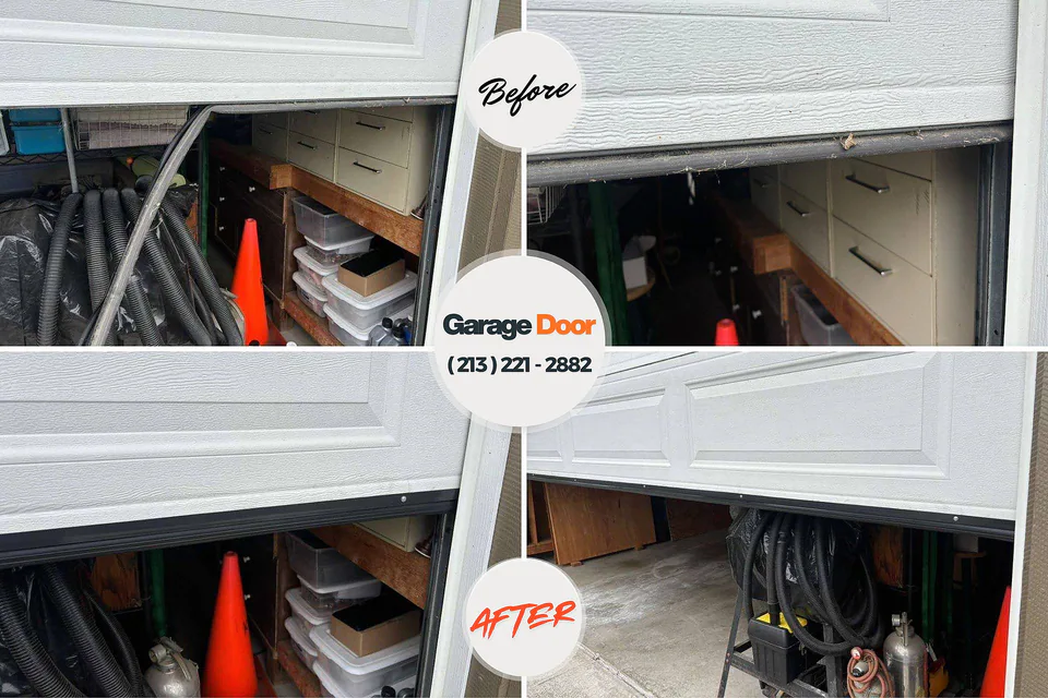 Before and after: garage door repair Red Oaks Mill, NY